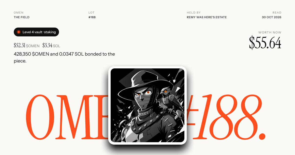 OMEN #188 · worth $73.33